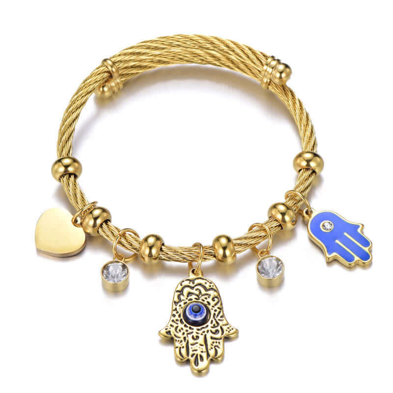 Hamsa With Evil Eye Protection Bracelet