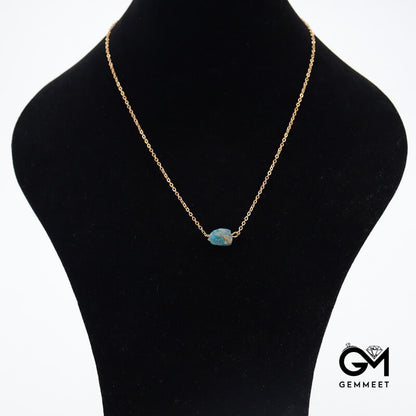 Simple Crystal Ore Pendant Necklace