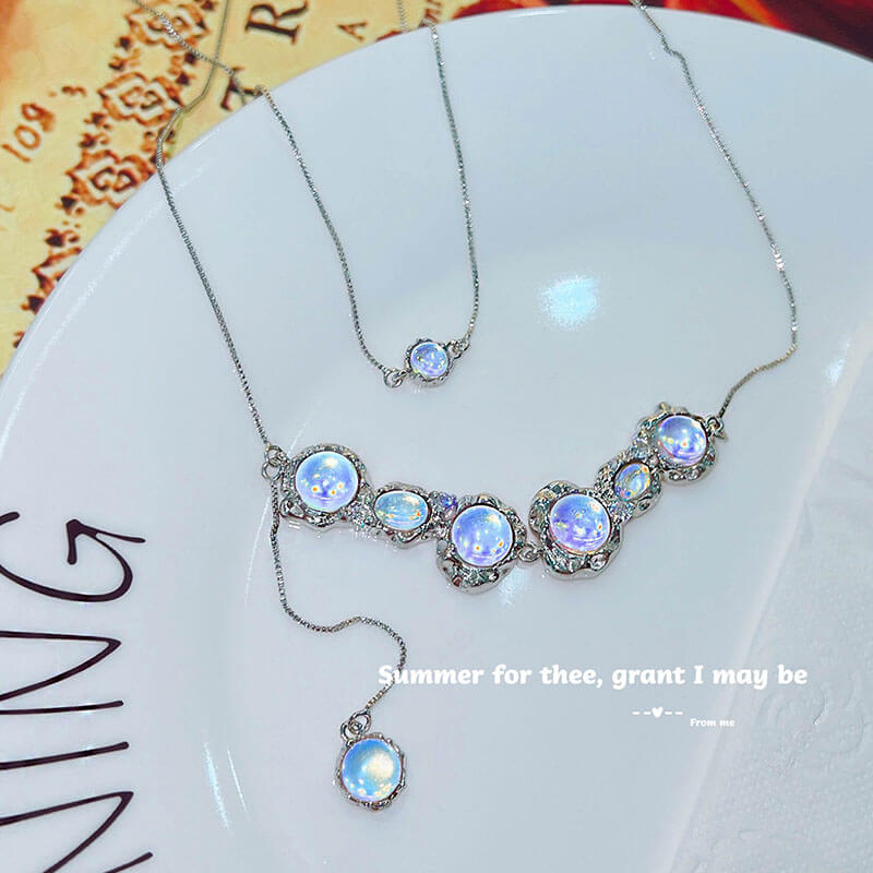 Luxurious Retro Moonstone Jewelry Set