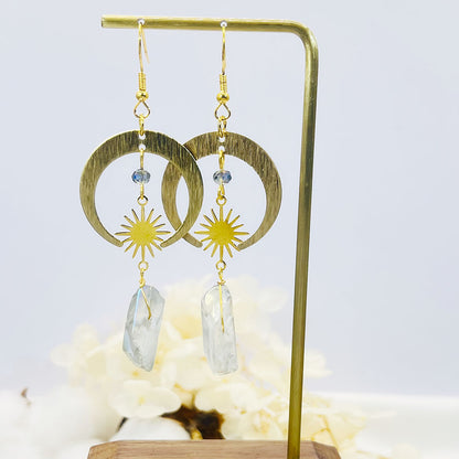 Bohemia Sun & Moon Quartz Earrings