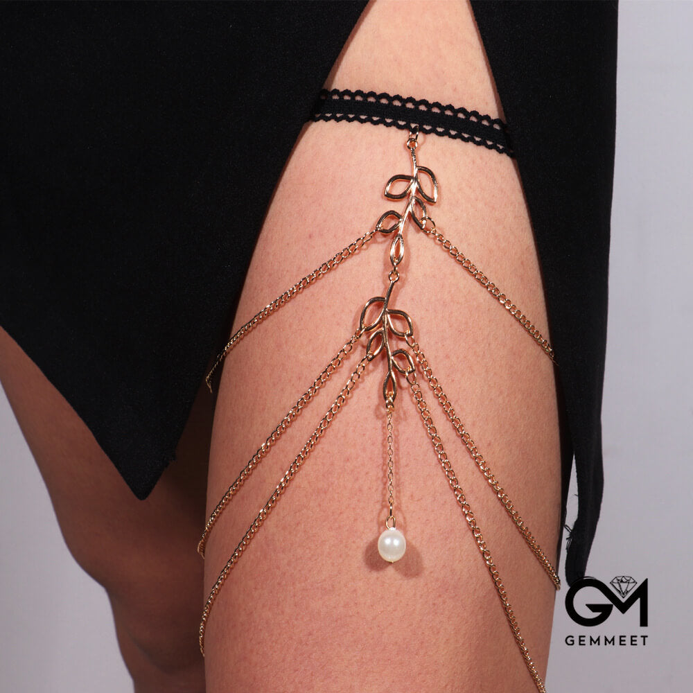 Stretch Multi-layer Leaf Long Leg Chain