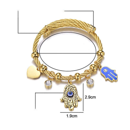 Hamsa With Evil Eye Protection Bracelet