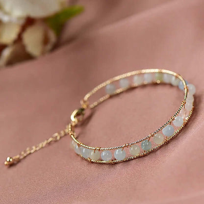 Narural Morganite Gemstone Bracelet