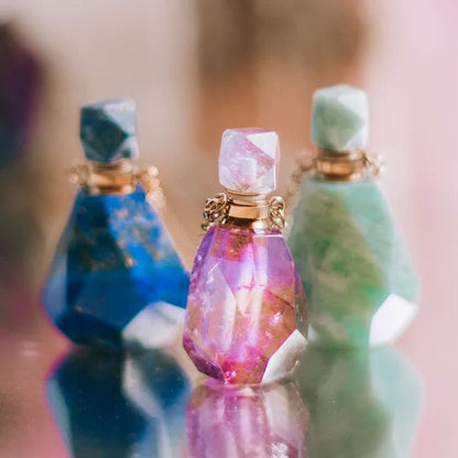 Crystal Perfume Bottle Necklace