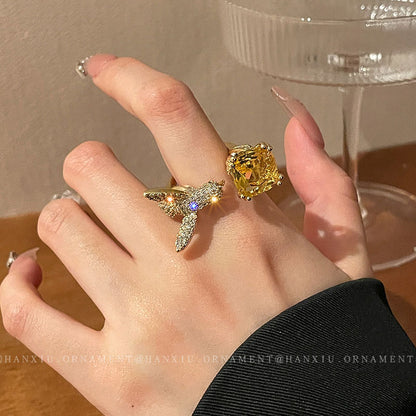 Zircon Geometry Bird Fashion Ring