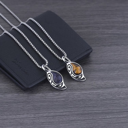 Courage Luck Protection Tiger Eye Titanium Steel Necklace