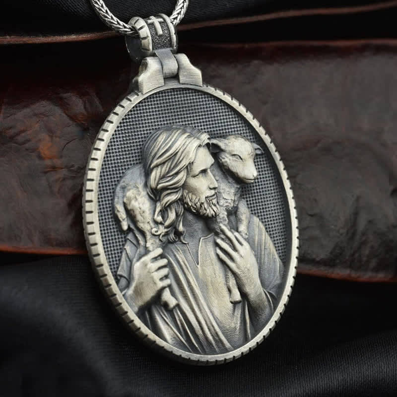 Men's Jesus And Sheep Christ Necklace