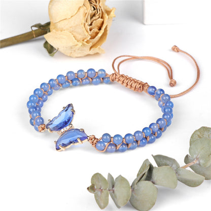 Butterfly Woven Natural Crystal Bracelet