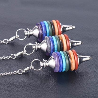 Seven Color Stone Tapered Pendant