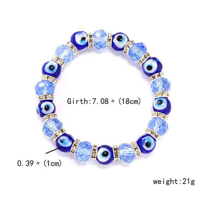 Blue Evil Eye & Hamsa Epoxy Zircon Bracelet