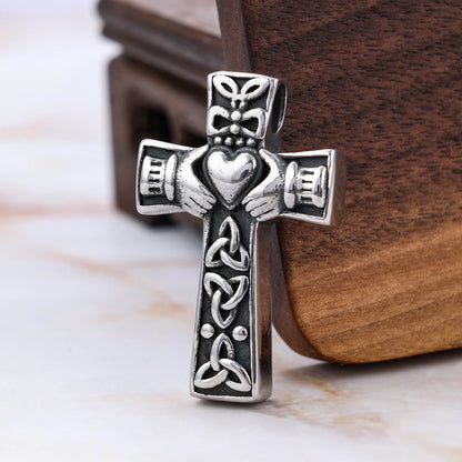 Vintage kink cross stainless steel pendant