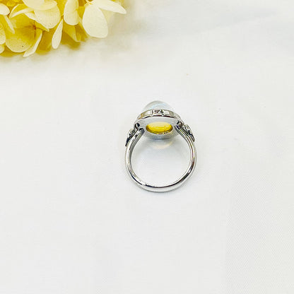 Bohemia Big Oval Moonstone Ring