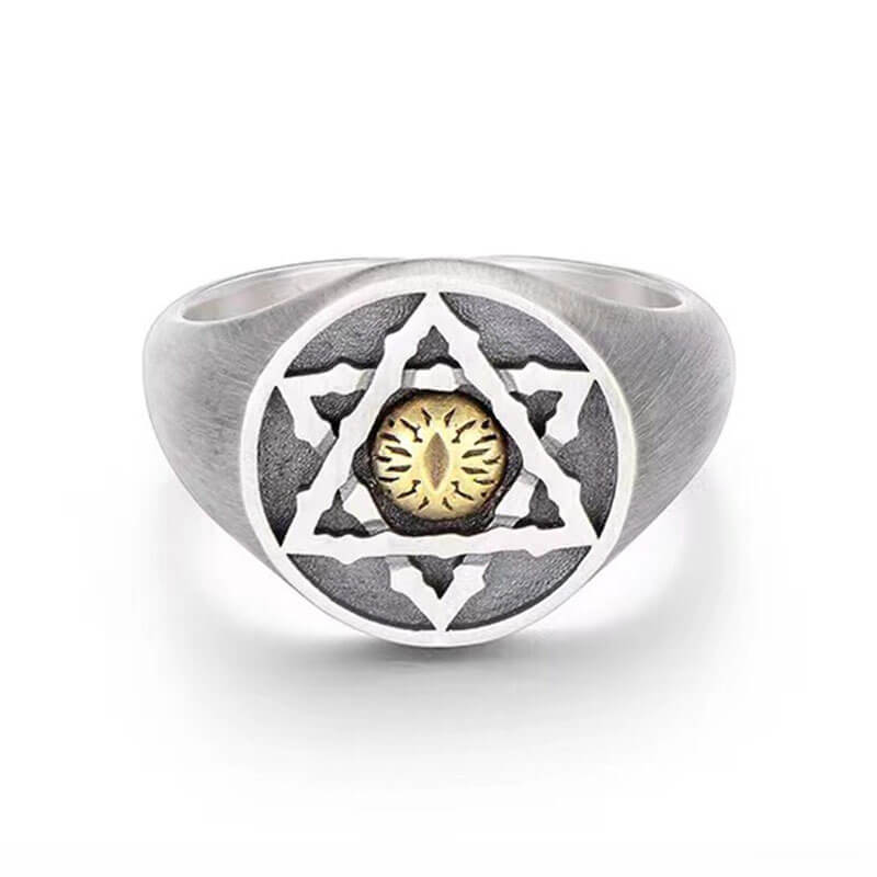 Vintage Men's Devil's Eye Hexagram Ring