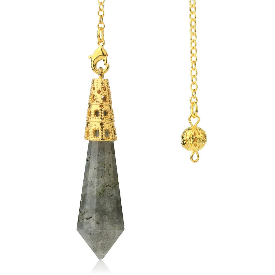 Crystal Stone Conical Gold-plated Bronze Pendant