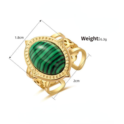 Bohemia Big Oval Cut Stone Hollow Ring