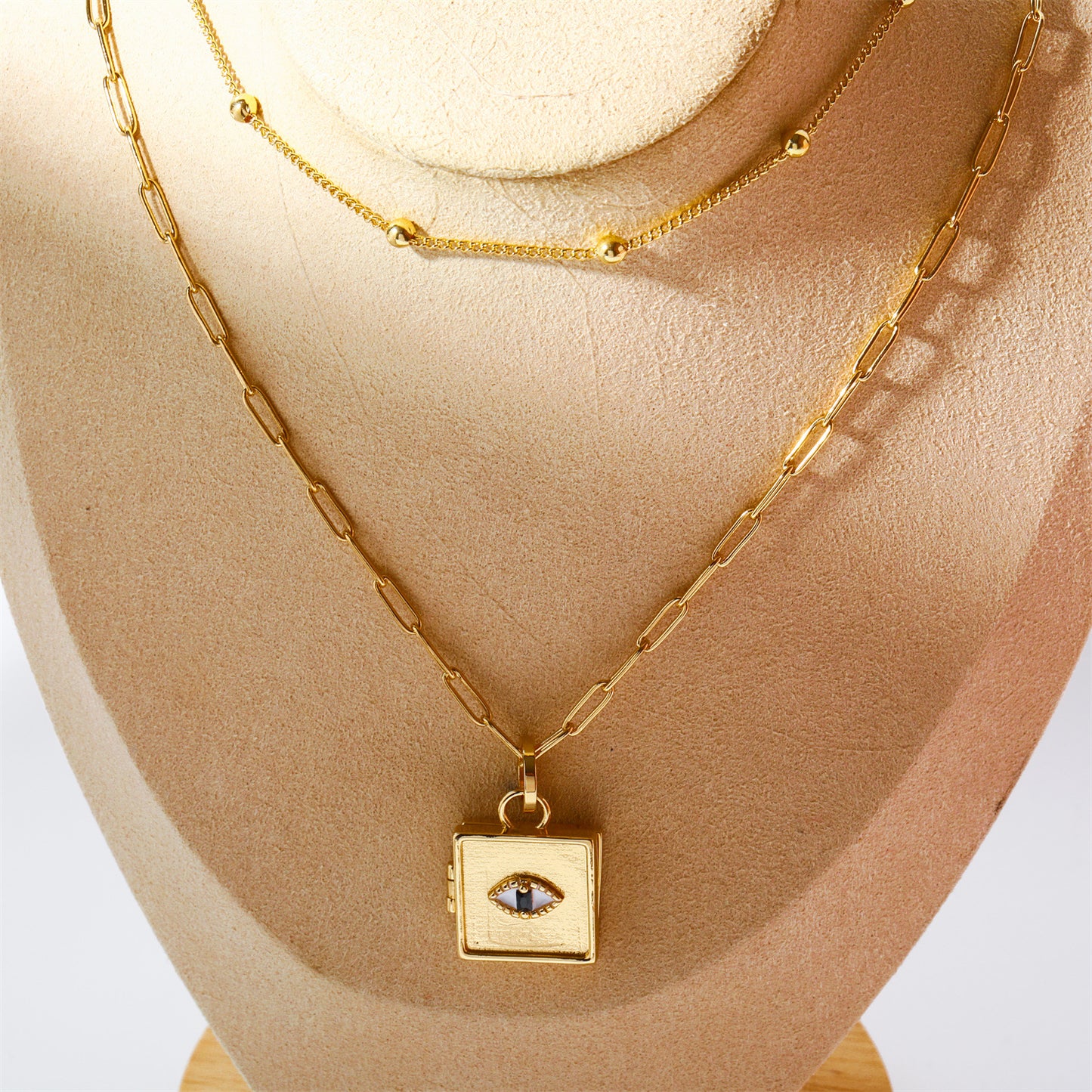 Cute Box Evil Eye Pendant Necklace