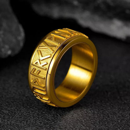 Release Stress 3D Viking Rune Turnable Ring