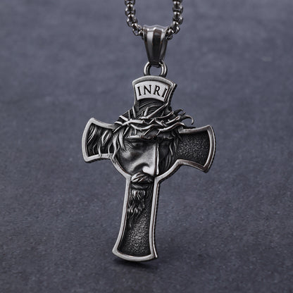 INRI Head Cross Stainless Steel Pendant