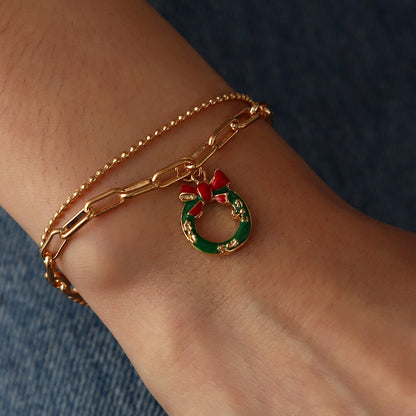 Christmas Simple Chain Pendant Christmas Bracelet