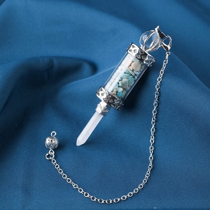 Crystal Gravel Wishing Bottle Pillar Spirit Pendant