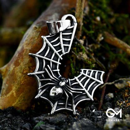 Stainless Steel Spider Web Necklace Pendant