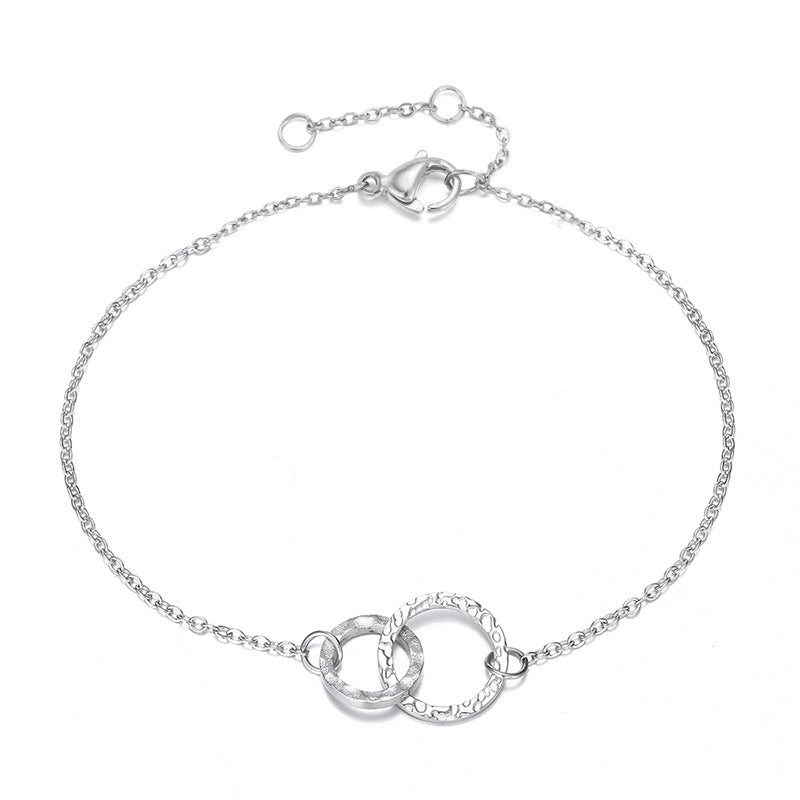 Simple Stainless Steel Round Hollow Bracelet