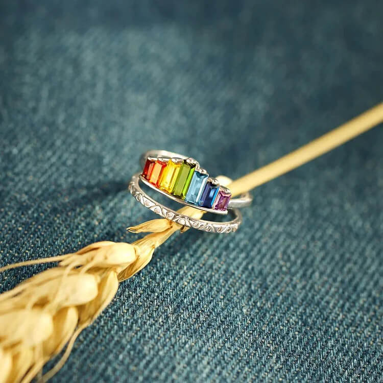 Trendy Rainbow Colourful Zircon Ring