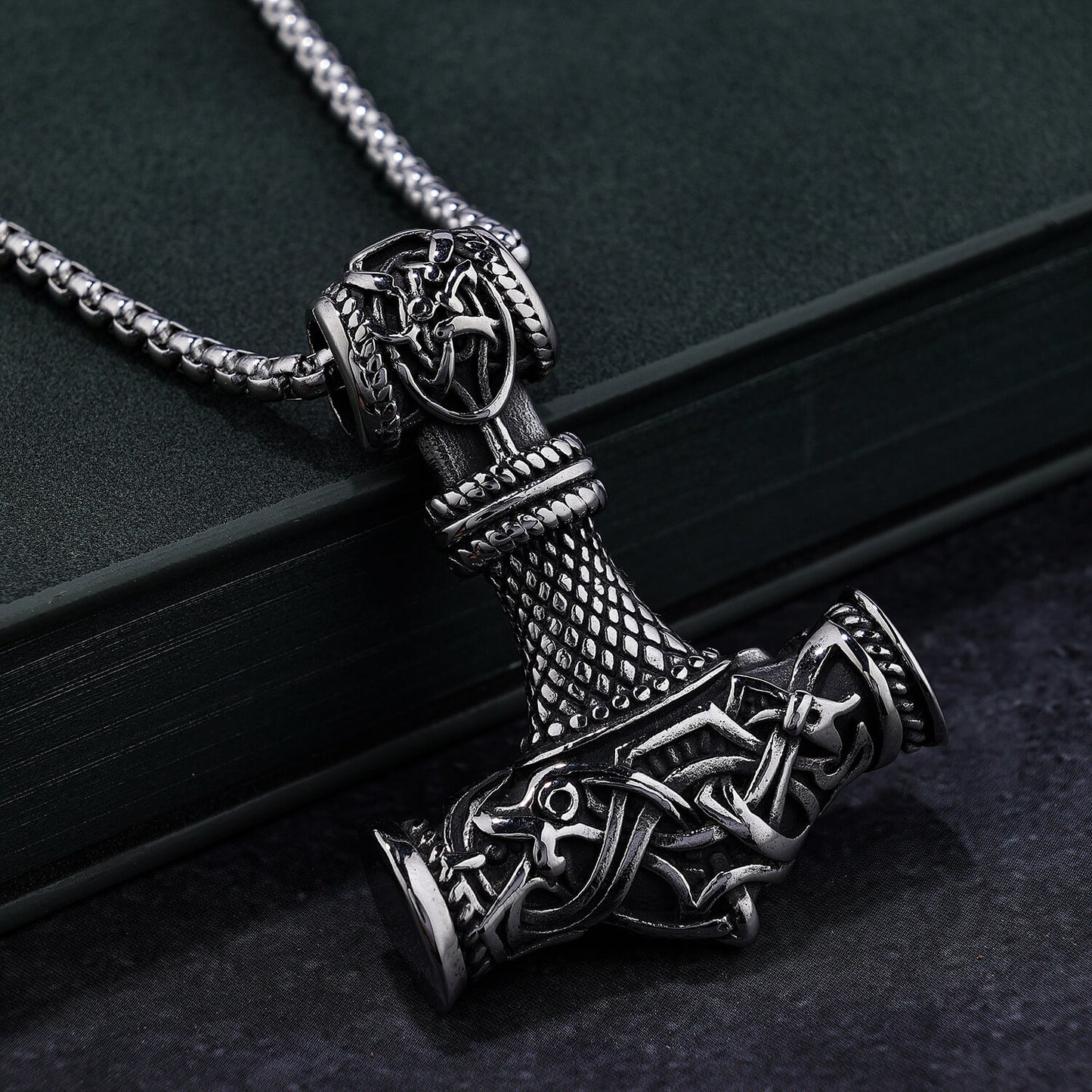 Stainless Steel Pendant with Dragon Hammer