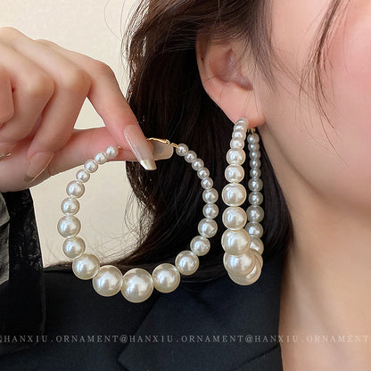 Oversized Pearl Beaded Earrings