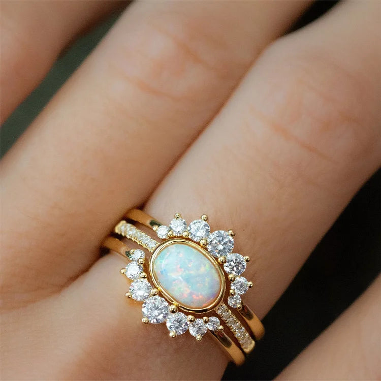 Opal Stacking Three Layer Ring Ring