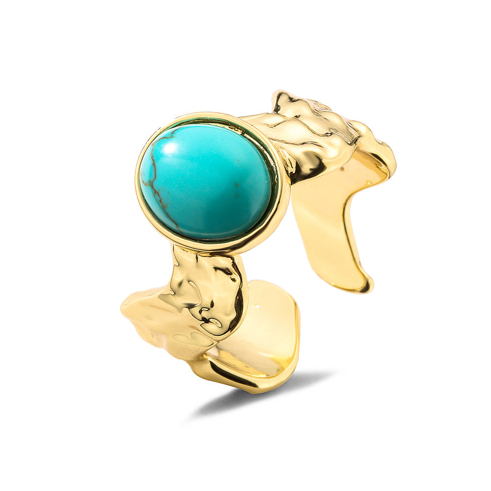 Bohemia Turquoise Thick Band Ring