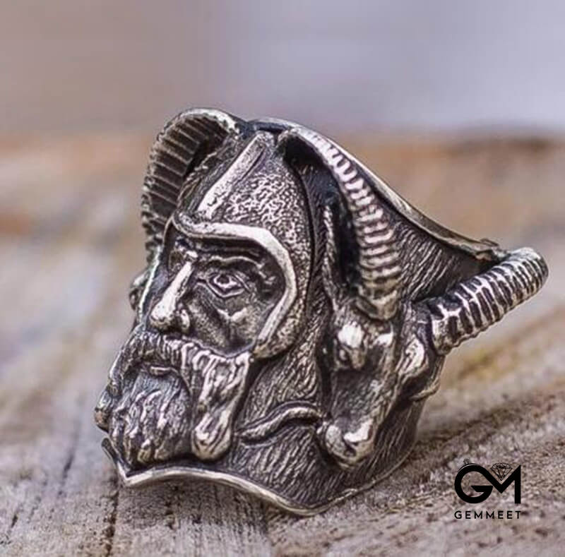 Vintage Viking Sheephead Odin Logo Ring