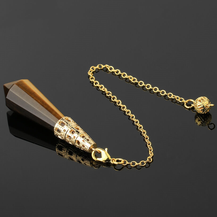 Crystal Stone Conical Gold-plated Bronze Pendant