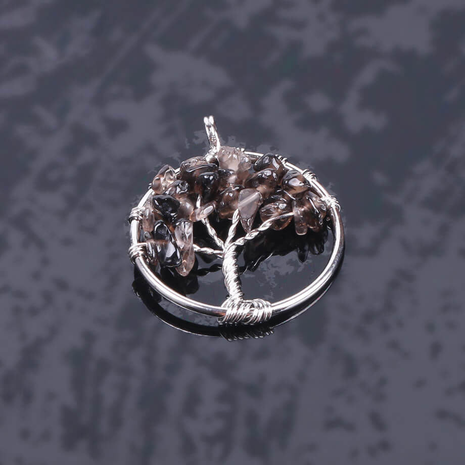 Crystal Tree of Life Handmade White K Wound Pendant