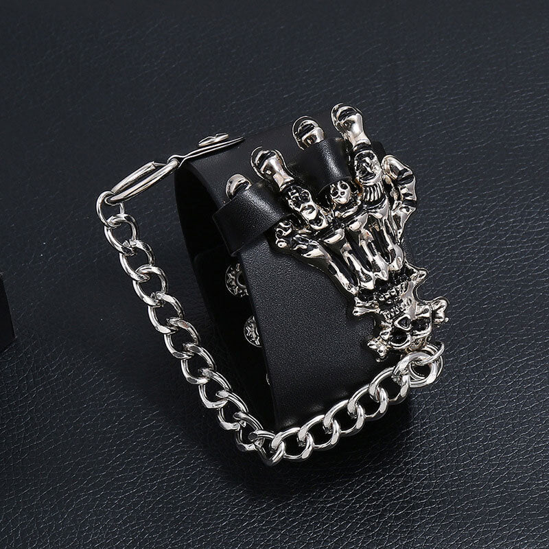 Exaggerated Punk Alternative Leather Bracelet