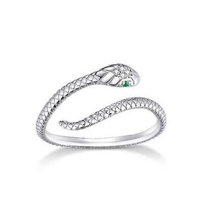 Silver Plated Lady Cute Snake Ring