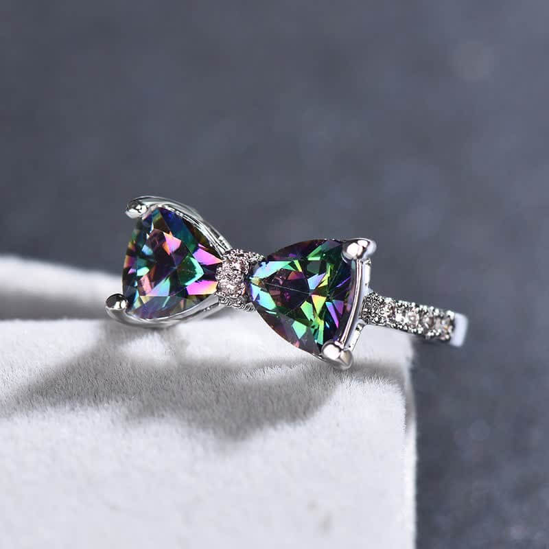 Mystic Rainbow Bow Knot Ring