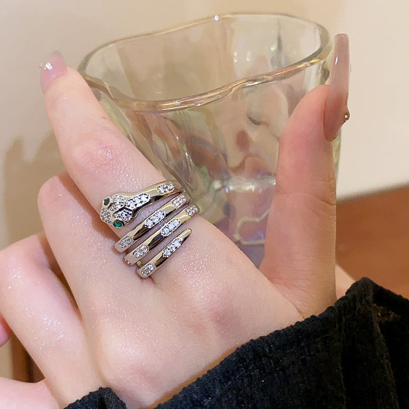 Zircon Serpentine Multi-layer Ring