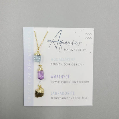 Zodiac Raw Crystal Set Necklace