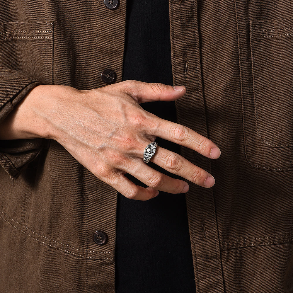 Skull Totem Adjustable Punk Ring