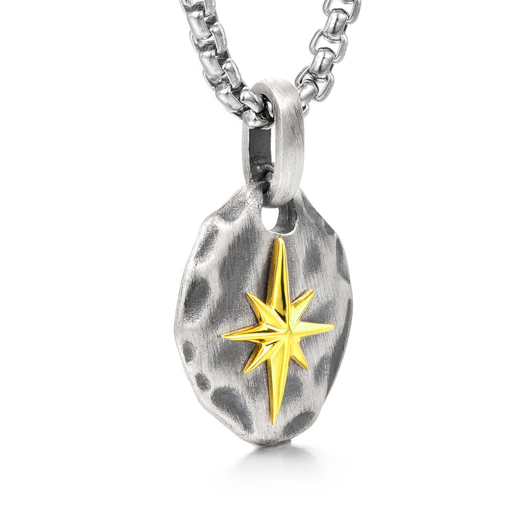 Sterling Silver Vintage Golden Polaris Pendants Necklace