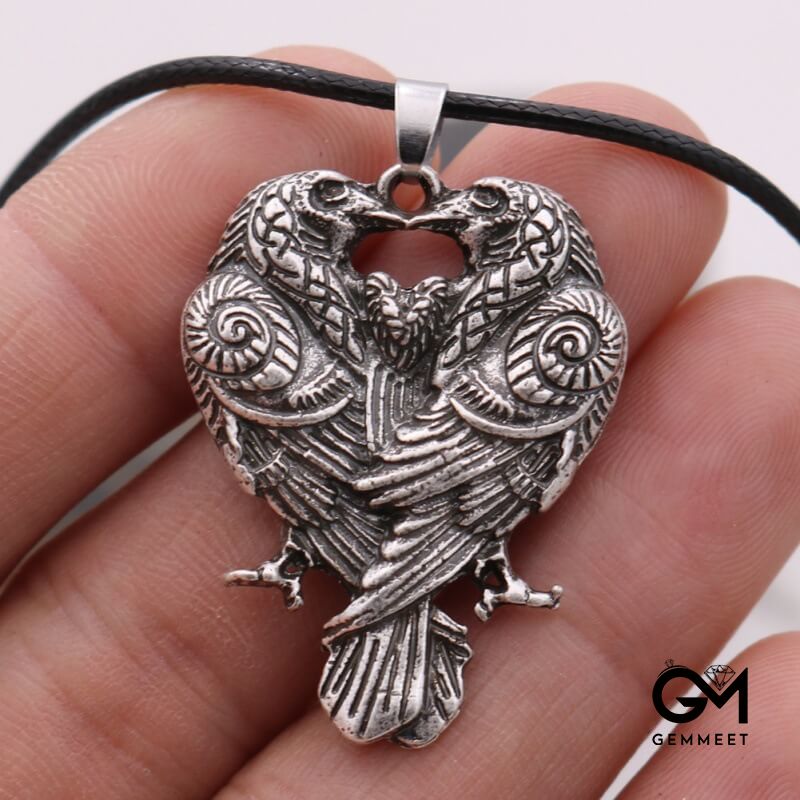 Celtic Crow Alloy Pendant Necklace