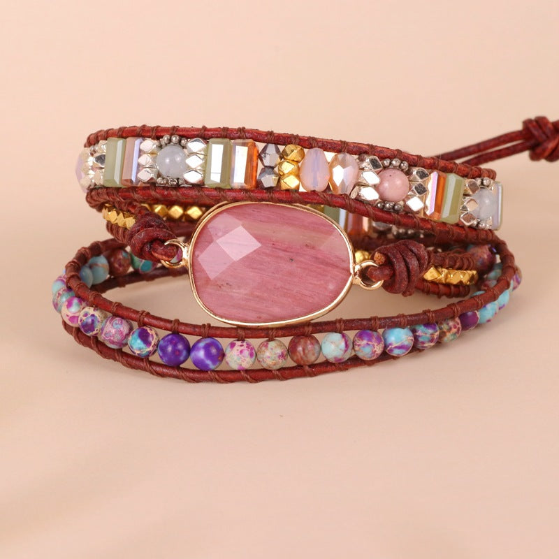 Bohemian Creative Rosestone Multi-layered Beaded Bracelet