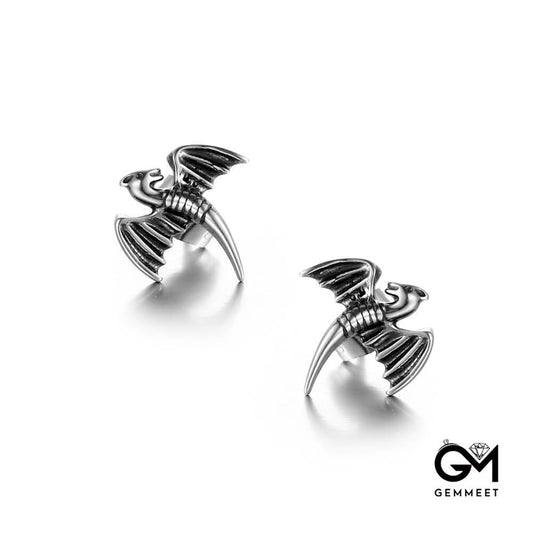 Vintage Titanium Steel Animal Pegasus Earrings