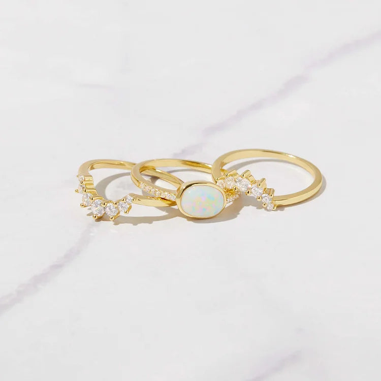 Opal Stacking Three Layer Ring Ring