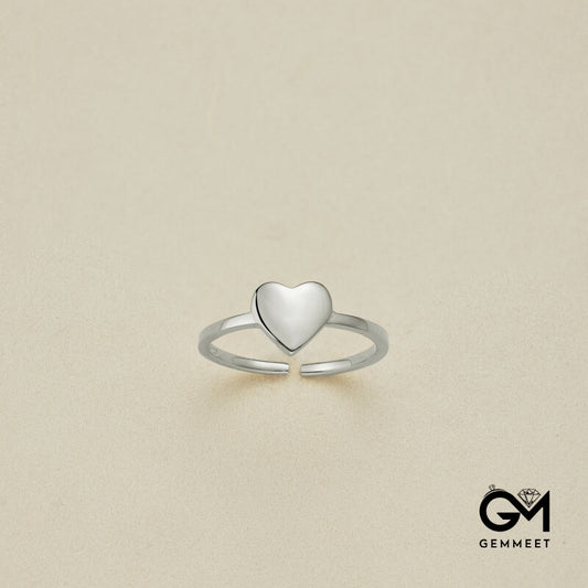 S925 Sterling Silver Open Heart Ring