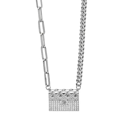 Titanium Steel Bag Necklace Fashion Hundred Bags Full of Diamond Pendants