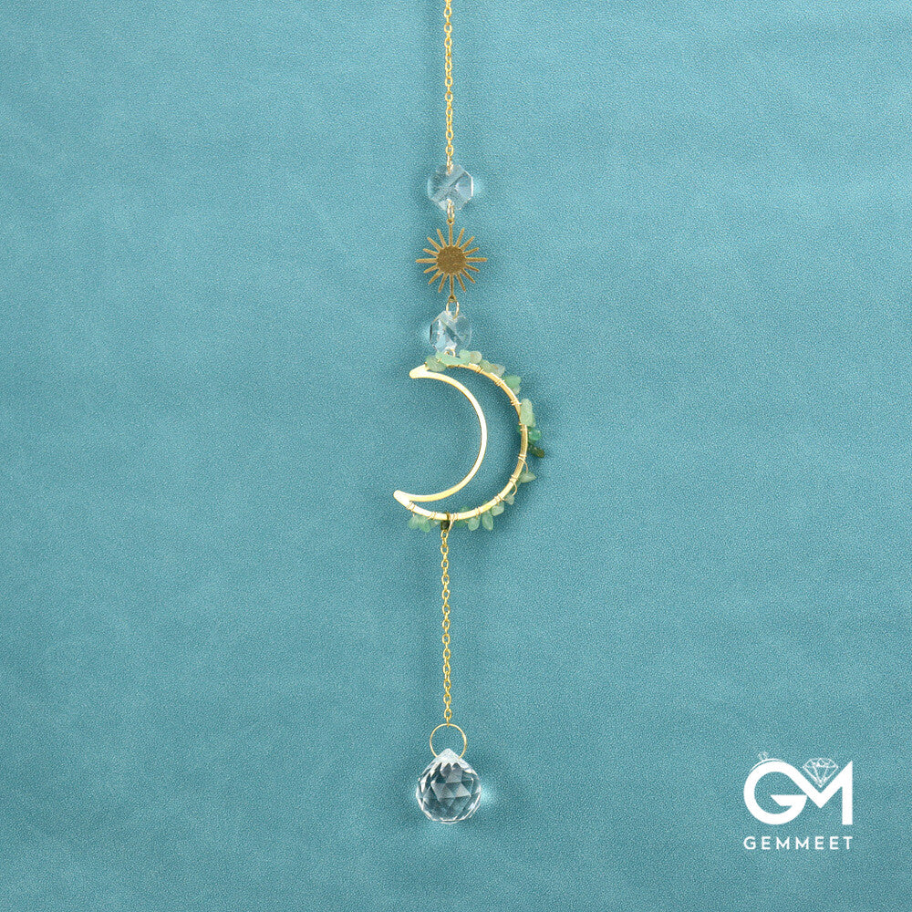 Sun Catcher Moon Sun Crystal Pendant