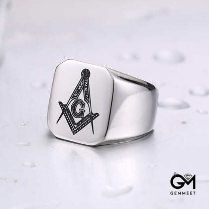 Stainless Steel Masonic Double-headed Eagle Ring