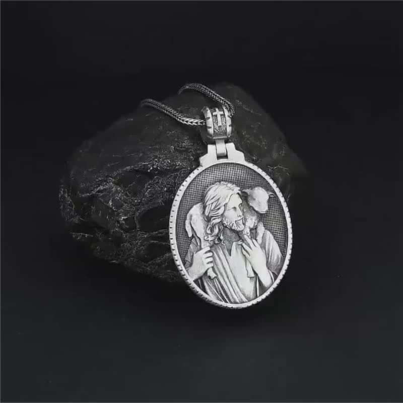 Men's Jesus And Sheep Christ Necklace